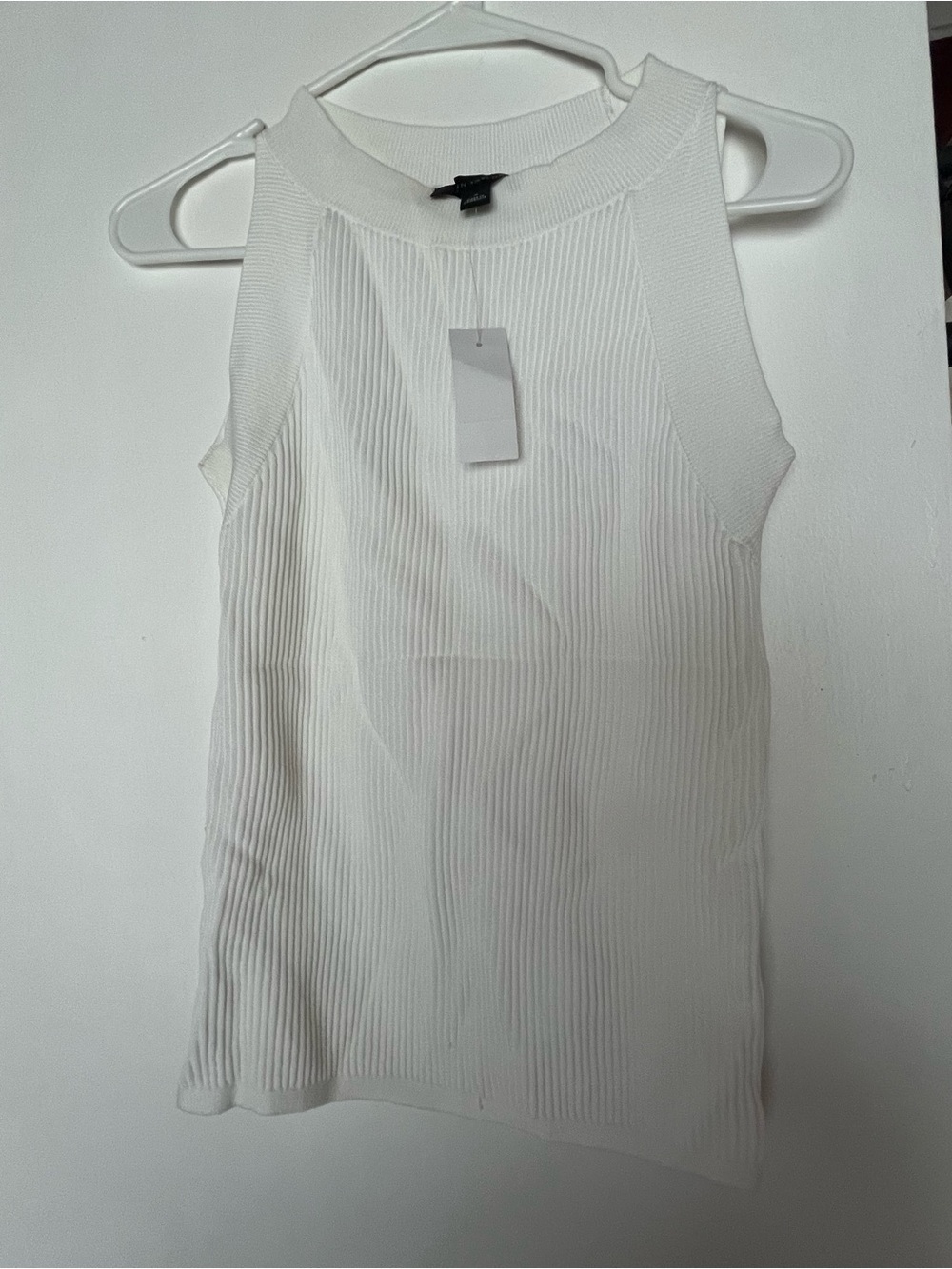NWT Ann Taylor Sleeveless Ribbed Sweater Tank White Medium